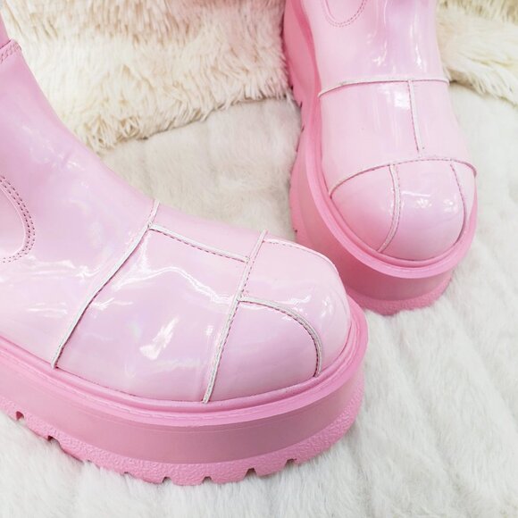 Women's Pink Platform Boots - Picture 13 of 13
